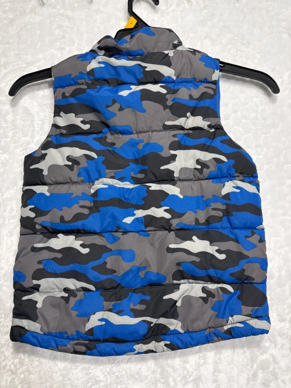 Gymboree Boys Blue gray Camouflage Puffer Vest Jacket w/Pockets Size Small 5-6